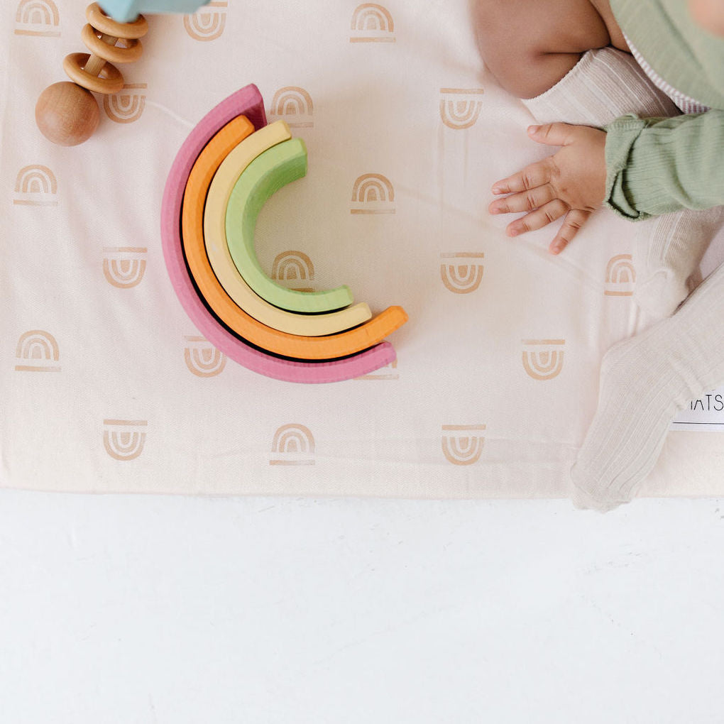 Toki Kids Rainbow Peach Organic Cotton Mat- Bambi Baby