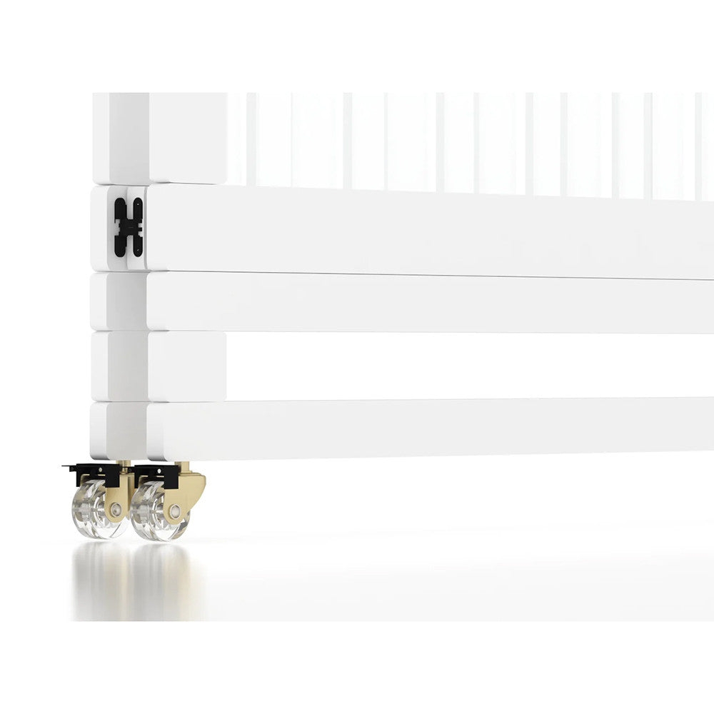Melo Caress Crib  in White/Gold/Acrylic - Standard Mini Crib Size- Bambi Baby