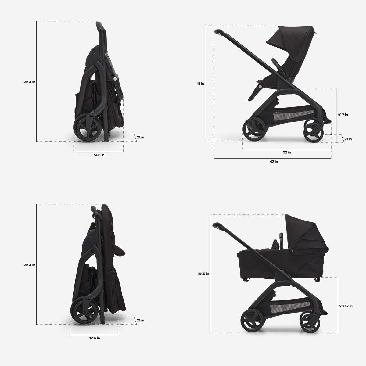 Bugaboo Dragonfly Seat And Bassinet Complete Stroller- Bambi Baby