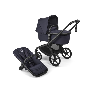 Deep Indigo Bugaboo Fox 5 Renew Complete Stroller System - Bassinet and Seat Front Angle | Bambi Baby