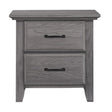 Mesita de noche Soho Baby Chandler de dos cajones en gris grafito - Bambi Baby