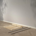Ash Gray Wood Romina Imperio Crib Conversion Kit Full Size Bed Rails with Slats - Flat Lay | Bambi Baby