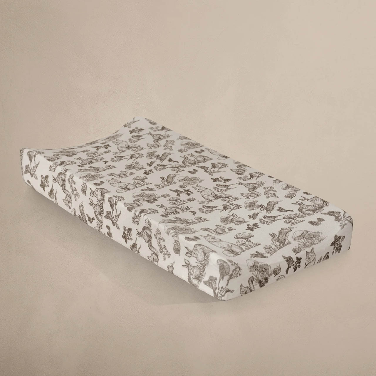 Oilo Fable Changing Pad Cover- Woodland Organic Jersey- Bambi Baby
