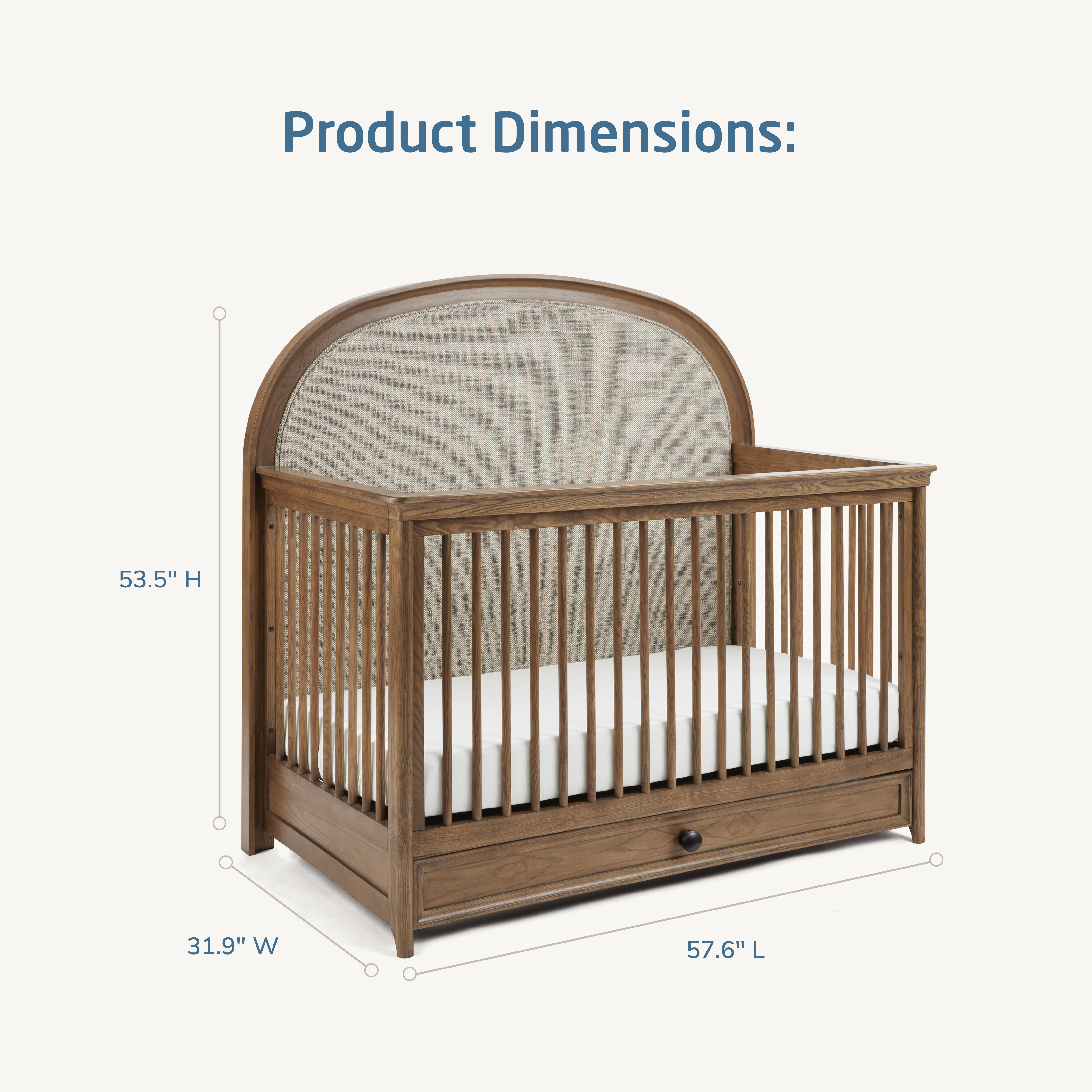 Maxi Cosi Quiet Luxury 6-in-1 Convertible Crib with Toddler Bed/Daybed Conversion Kit- Bambi Baby
