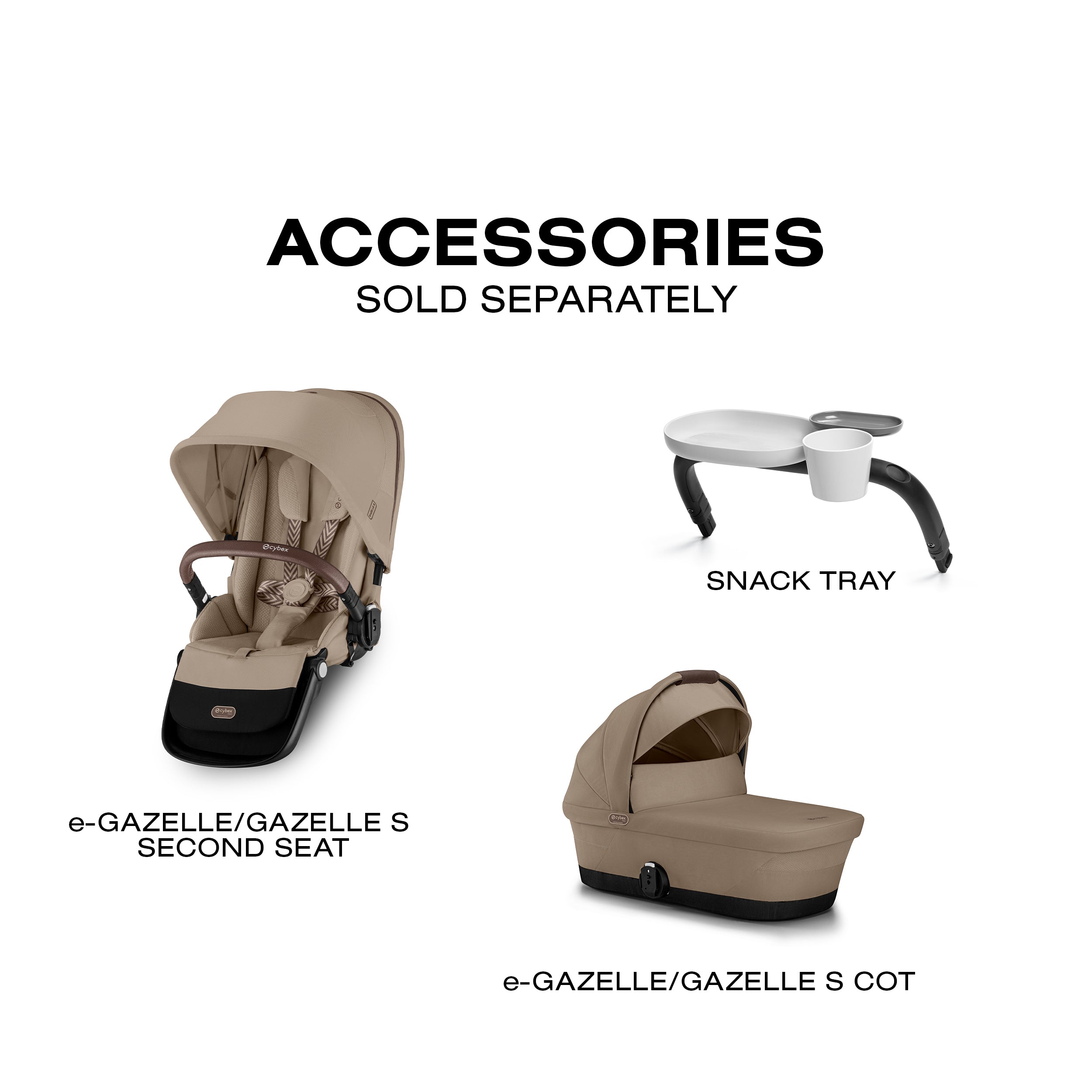 cybex snack tray gazelle Cybex e-Gazelle S Electronic Assist Stroller, Black Frame/Almond Beige