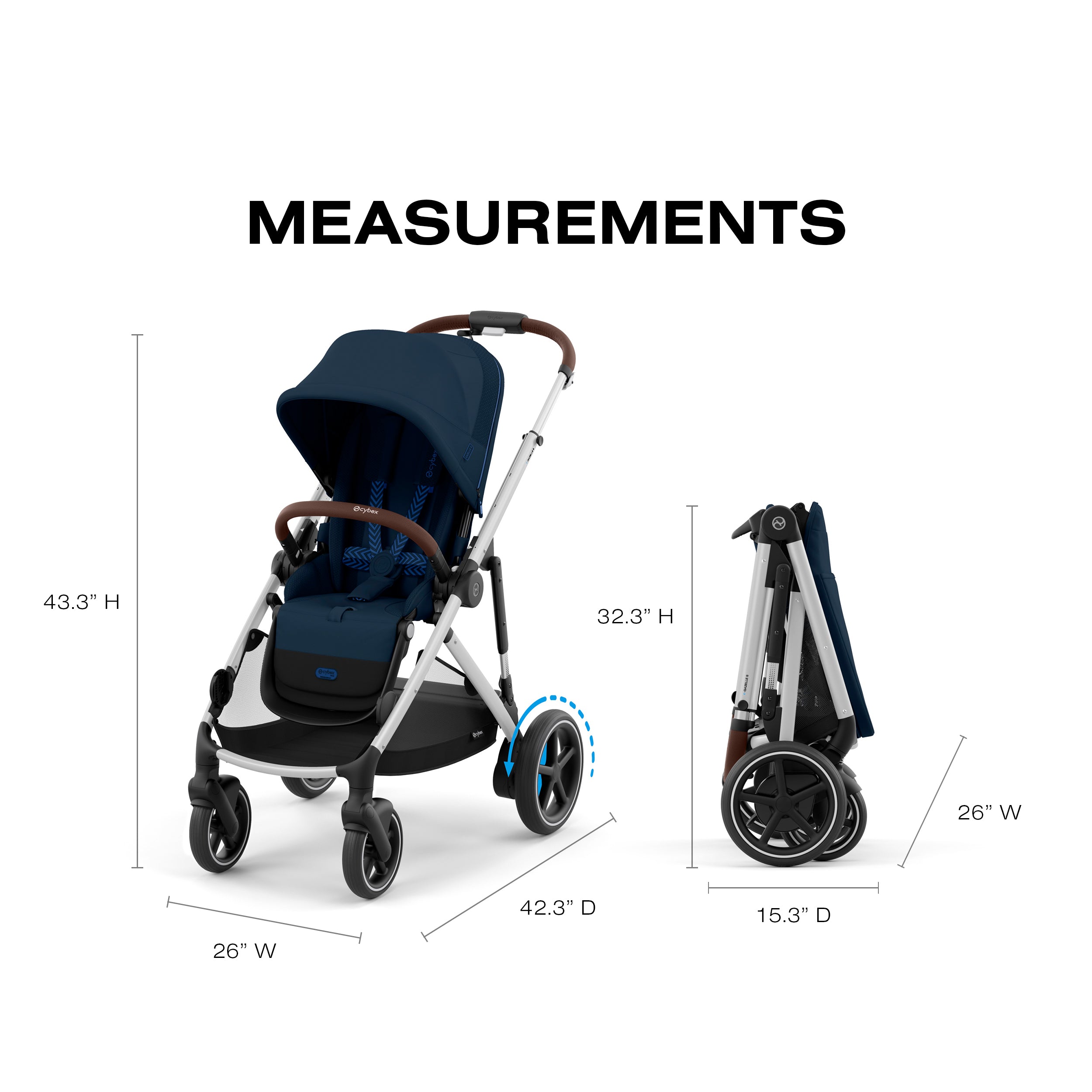 cybex assistance Cybex e-Gazelle S Electronic Assist Stroller, Silver Frame/Ocean Blue