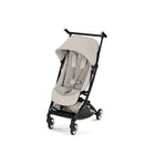 Dune Grey CYBEX Libelle Lightweight Travel Stroller with Black Frame - Front Angle View | Bambi Baby