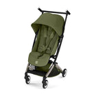 Moss Green CYBEX Libelle Compact City Stroller with Taupe Frame - Front Angle View | Bambi Baby