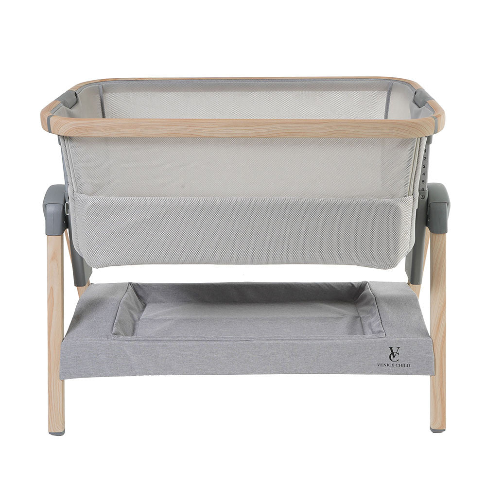 Venice Child California Dreaming Bedside Bassinet in Gray Wood- Bambi Baby