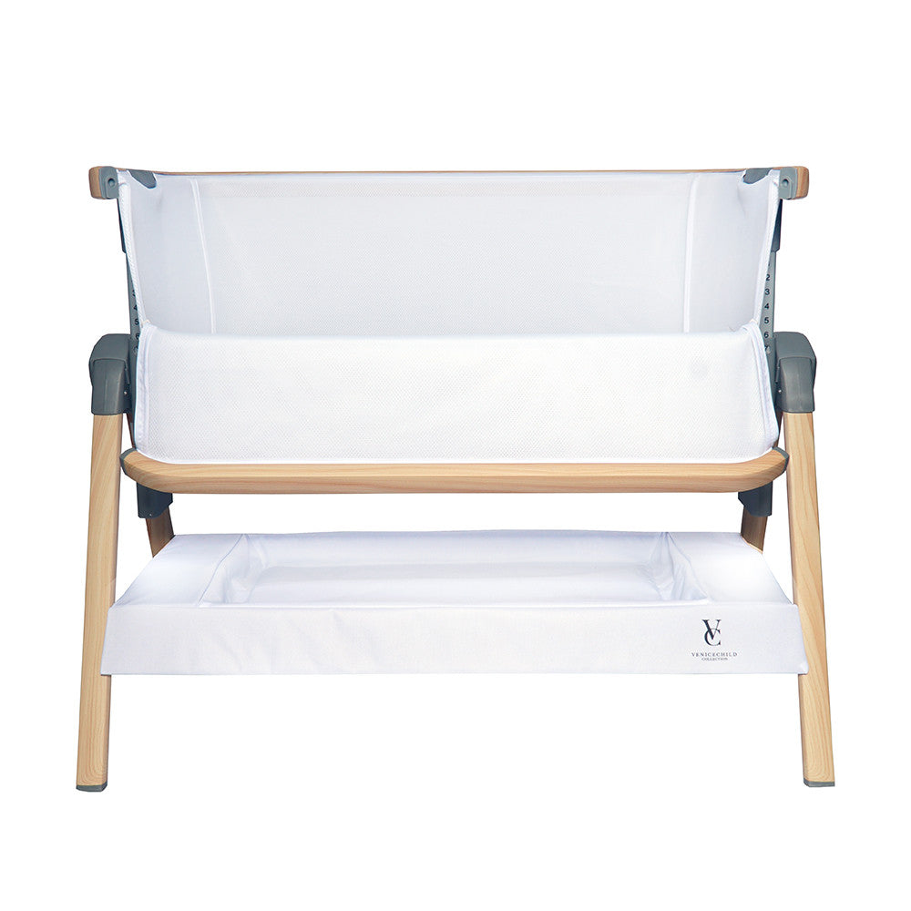 Venice Child California Dreaming Bedside Bassinet in White Wood- Bambi Baby