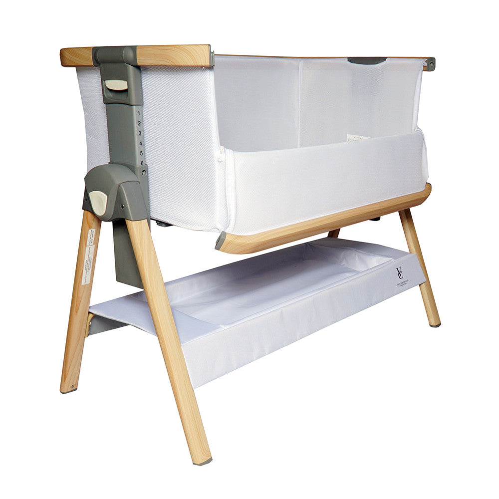 Venice Child California Dreaming Bedside Bassinet in White Wood- Bambi Baby