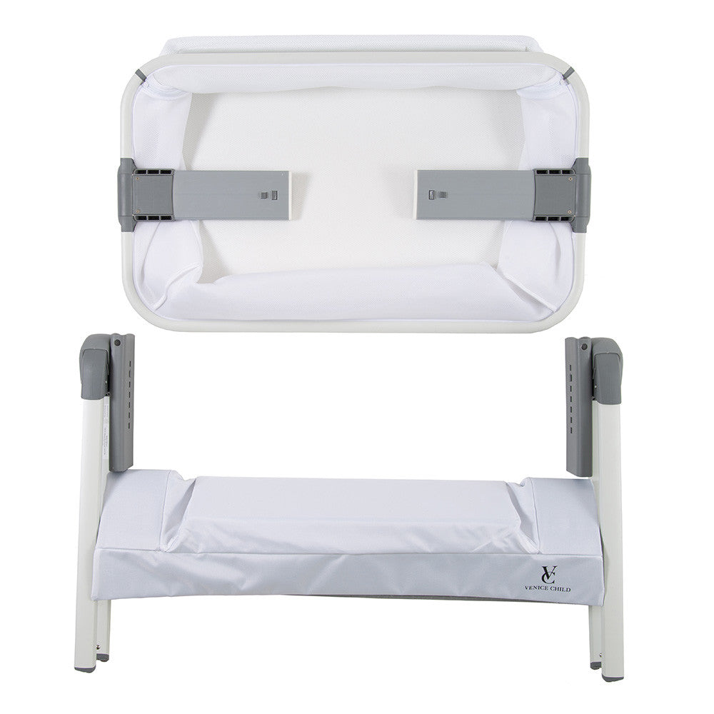 Venice Child California Dreaming Bedside Bassinet in White Wood- Bambi Baby