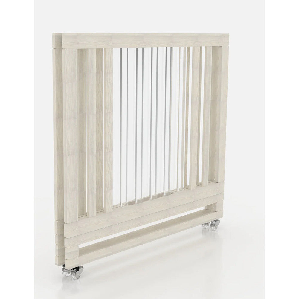 Melo Caress Crib in Washed White/Part Acrylic - Standard Mini Crib Size- Bambi Baby