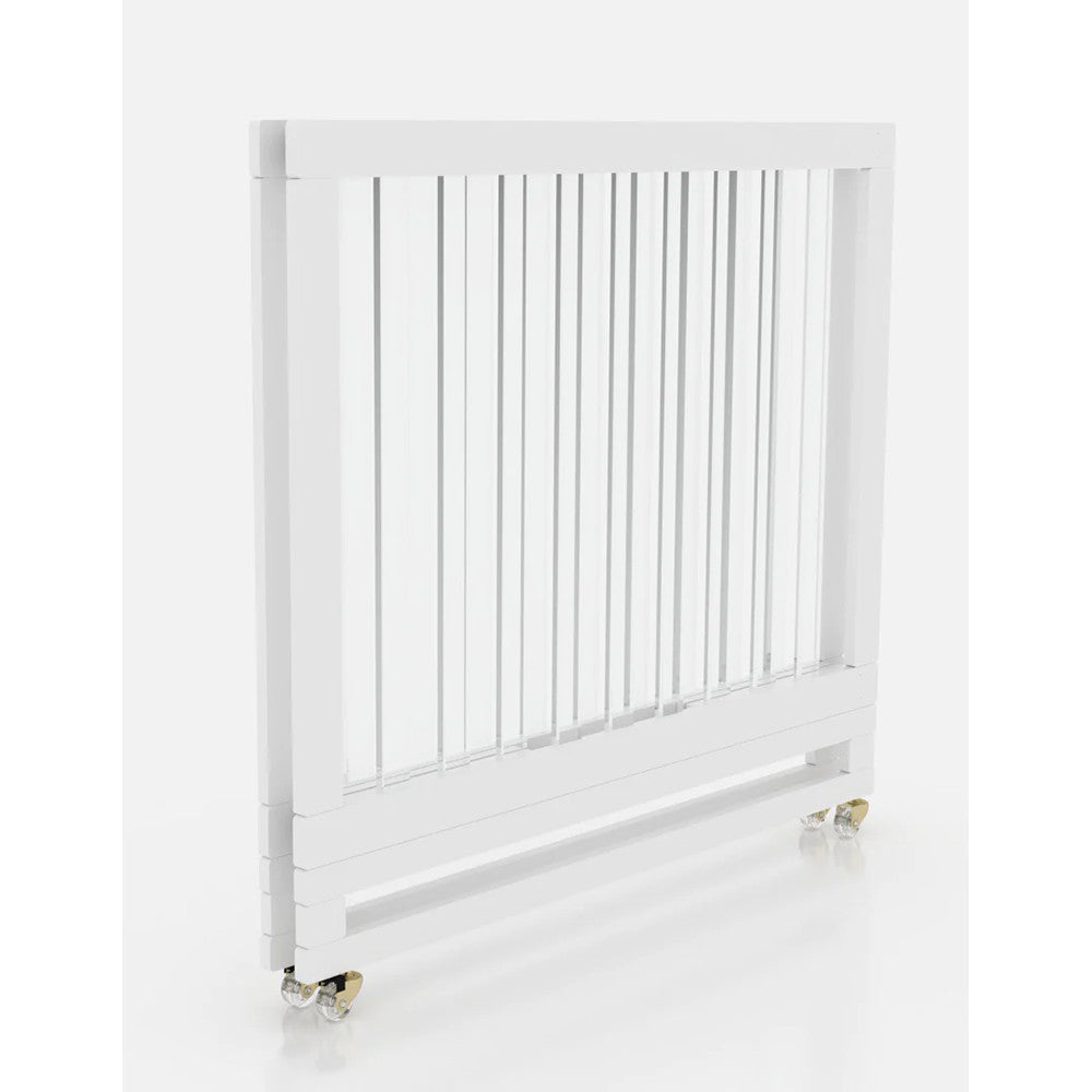 Melo Caress Crib  in White/Gold/Acrylic - Standard Mini Crib Size- Bambi Baby