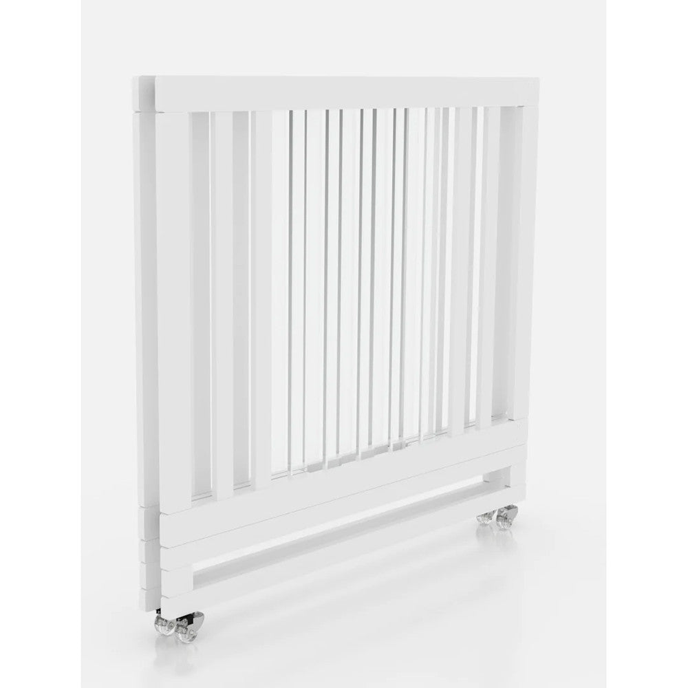 Melo Caress Crib in White/Part Acrylic - Standard Mini Crib Size- Bambi Baby