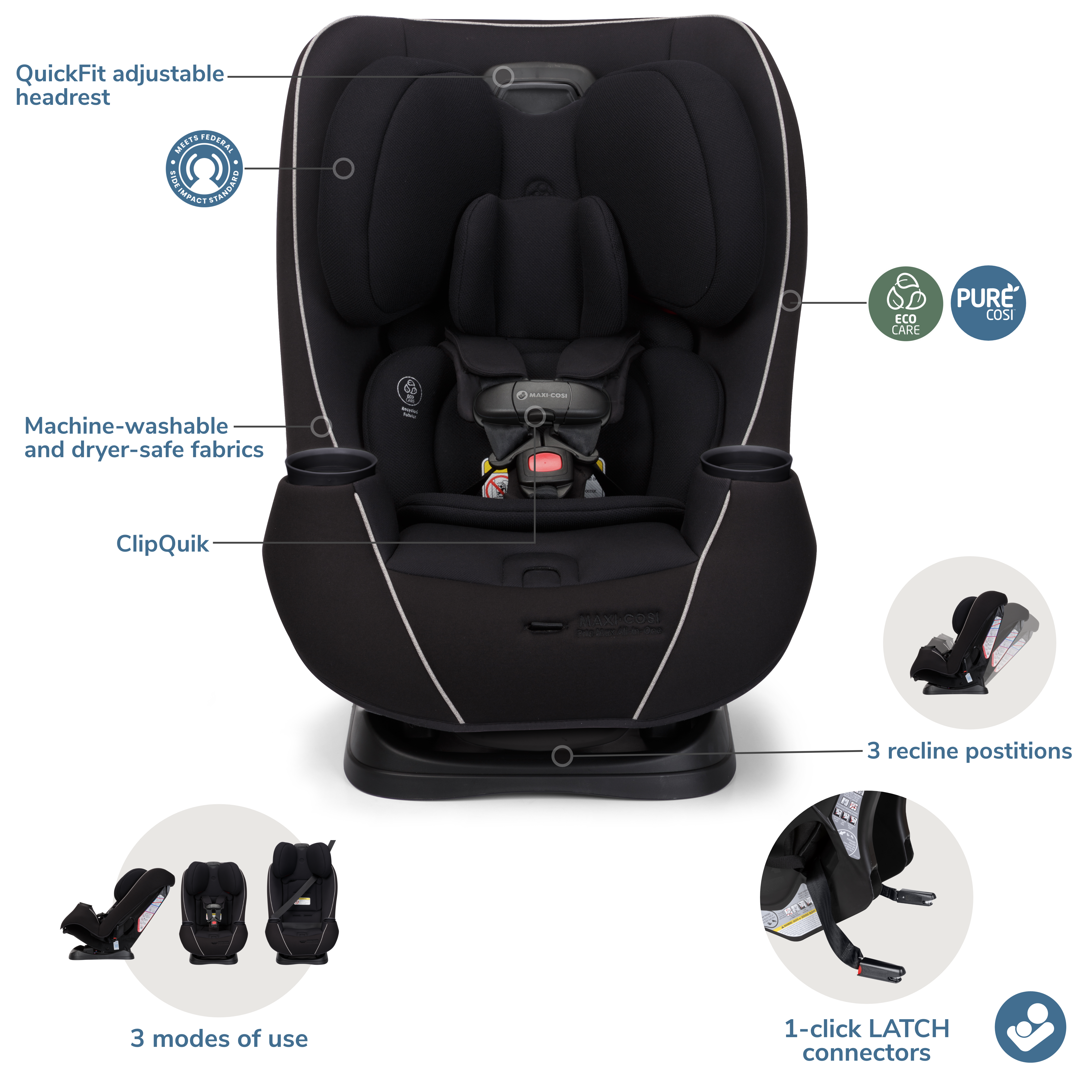 Maxi-Cosi Pria™ Max All-in-One Convertible Car Seat- Bambi Baby