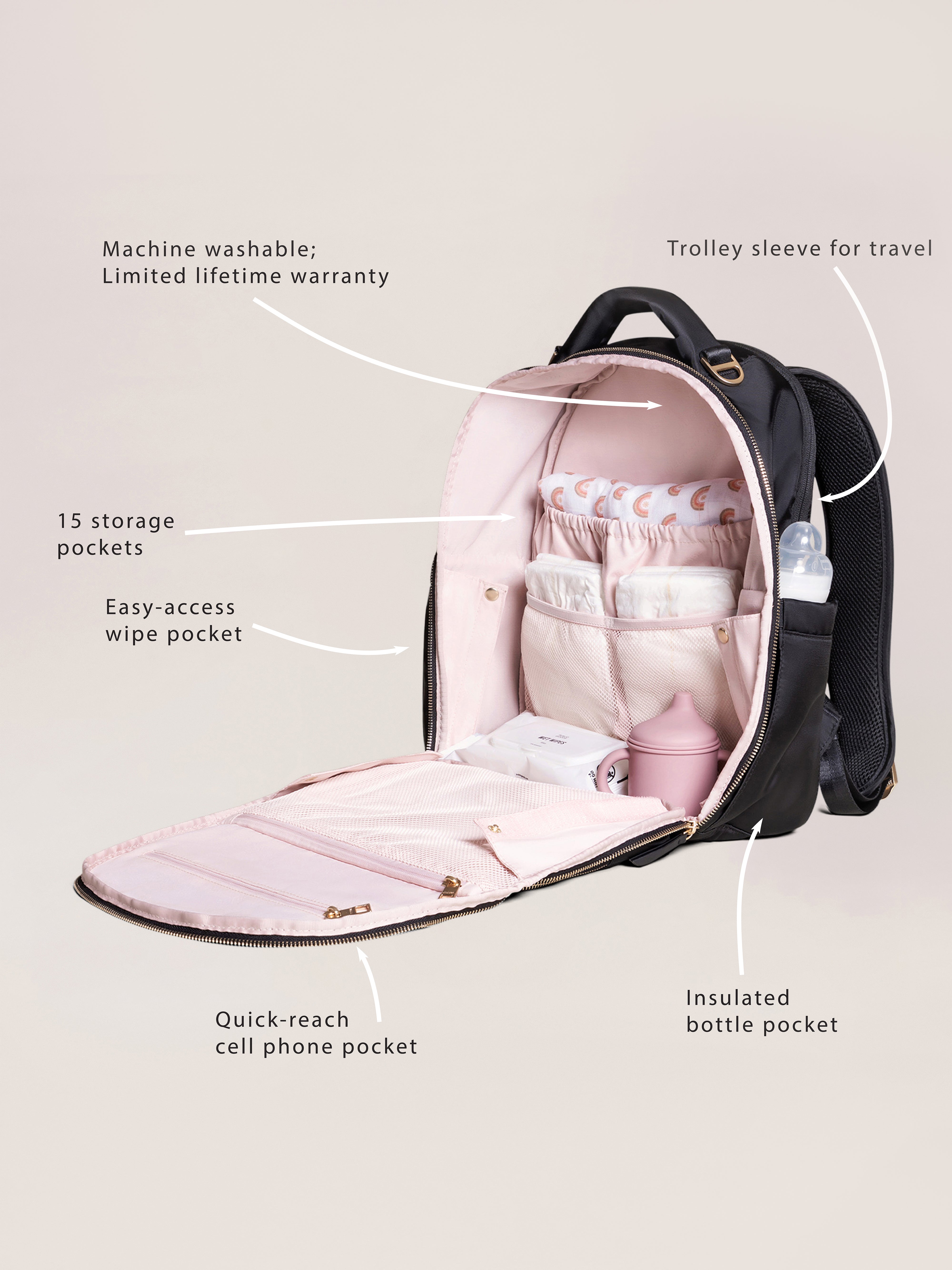 JuJuBe Sazan + JuJuBe Classic Diaper Backpack - Paisley Floral- Bambi Baby