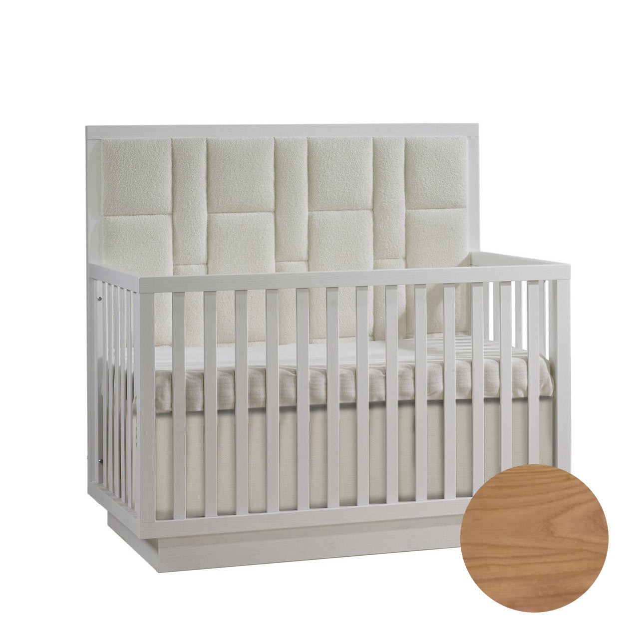 Natart Como Crib-To-Double With Upholstered Panel Boucle Beige- Bambi Baby