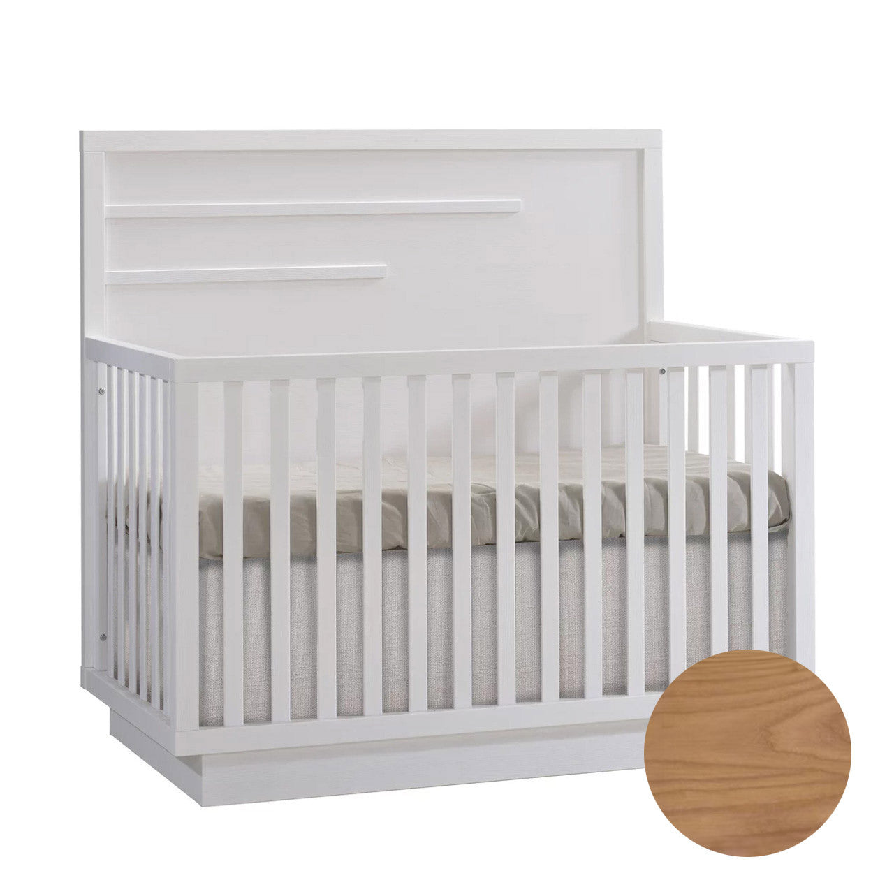 Natart Como Crib-To-Double With Horizontal Moulding - Wheat- Bambi Baby