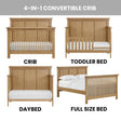 Soho Baby Mystic 4 in 1 Convertible Crib - Honey Wood - Bambi Baby