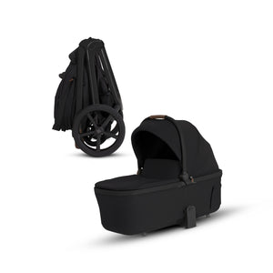 Onyx Black Silver Cross Cove 2 Compact Bassinet with Folded Chassis - Angled View | Bambi Baby