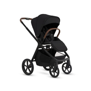 Onyx Silver Cross Cove 2 All-Terrain Stroller with Tan Handle - 3/4 Front View | Bambi Baby