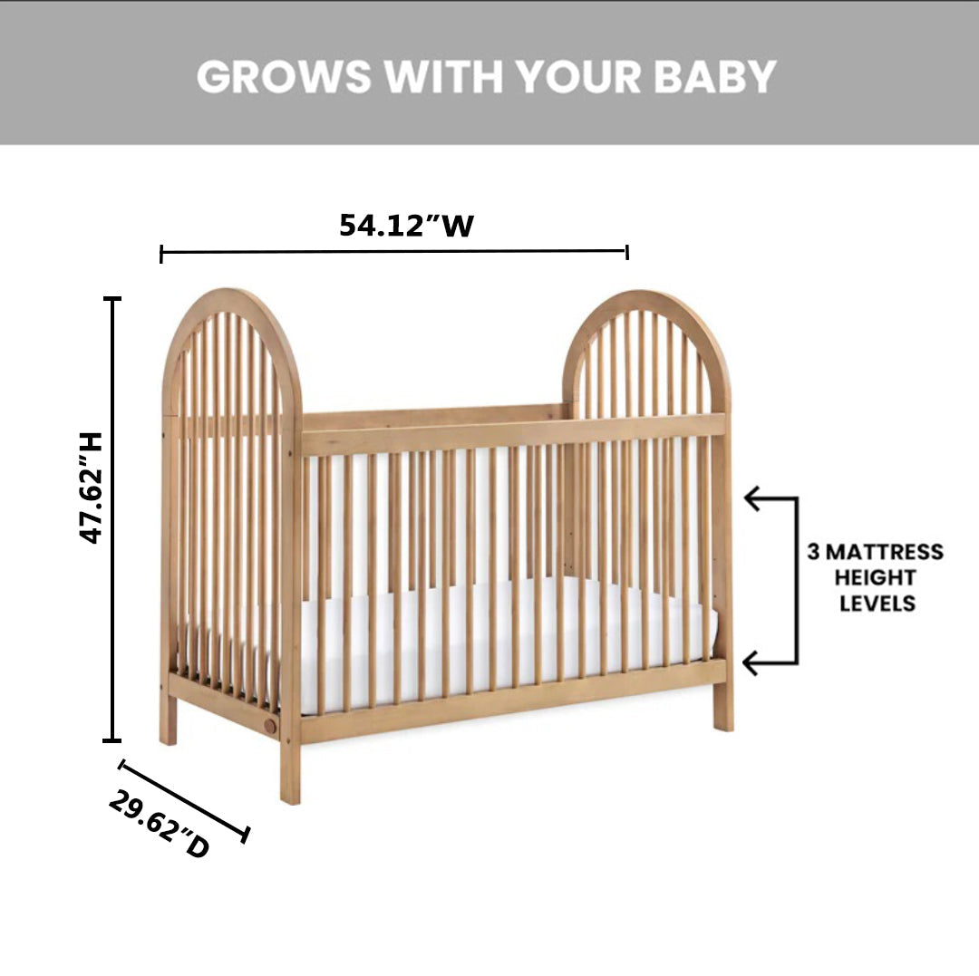 Soho Baby Everlee 3 in 1 Convertible Crib - Honey Wood- Bambi Baby