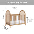Soho Baby Everlee 3 in 1 Convertible Crib - Honey Wood - Bambi Baby