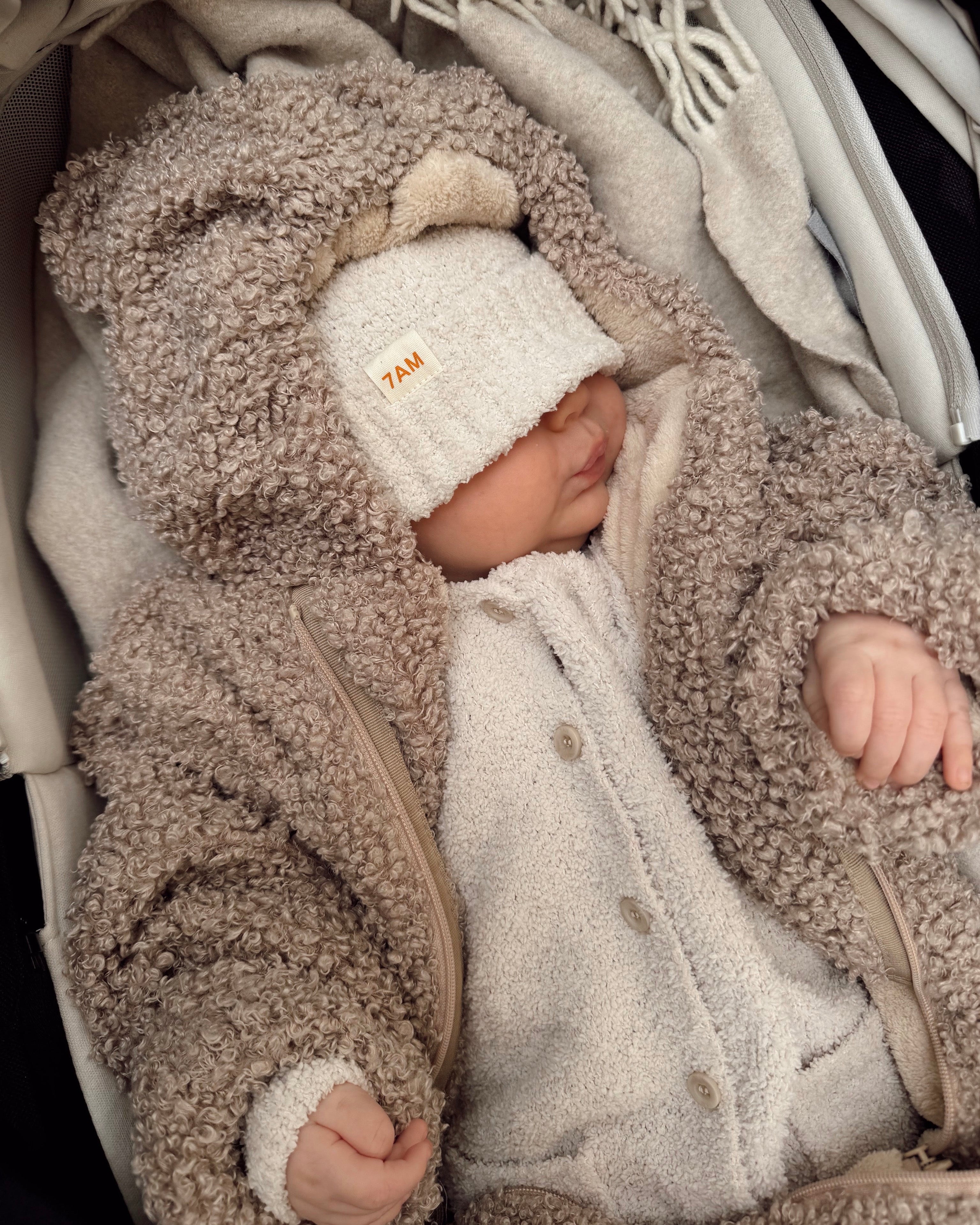 7AM Enfant Bunting Bebe_Teddy - Oatmeal- Bambi Baby