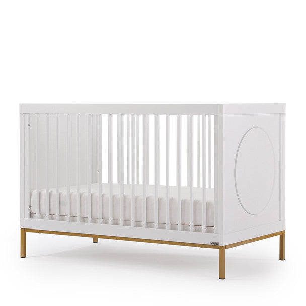dadada Chicago 3-In-1 Crib in White/Gold- Bambi Baby