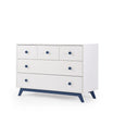 dadada Gramercy 5-Drawer Dresser in White/Denim