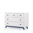 dadada Gramercy 5-Drawer Dresser in White/Denim - Bambi Baby