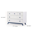 dadada Gramercy 5-Drawer Dresser in White/Denim - Bambi Baby