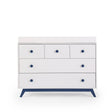 dadada Gramercy 5-Drawer Dresser in White/Denim - Bambi Baby