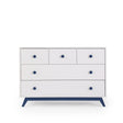 dadada Gramercy 5-Drawer Dresser in White/Denim - Bambi Baby