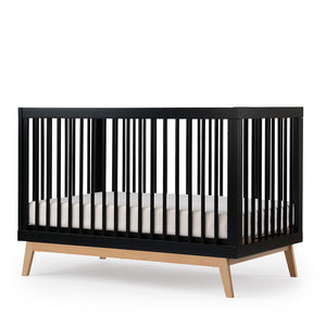Black dadada Soho 3-in-1 Convertible Crib - 45 Degree Angle | Bambi Baby