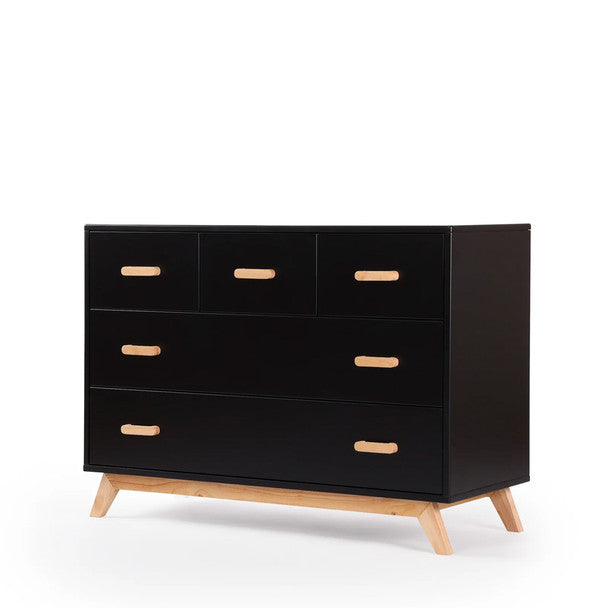 dadada Soho 5-Drawer Dresser in Black/Natural- Bambi Baby