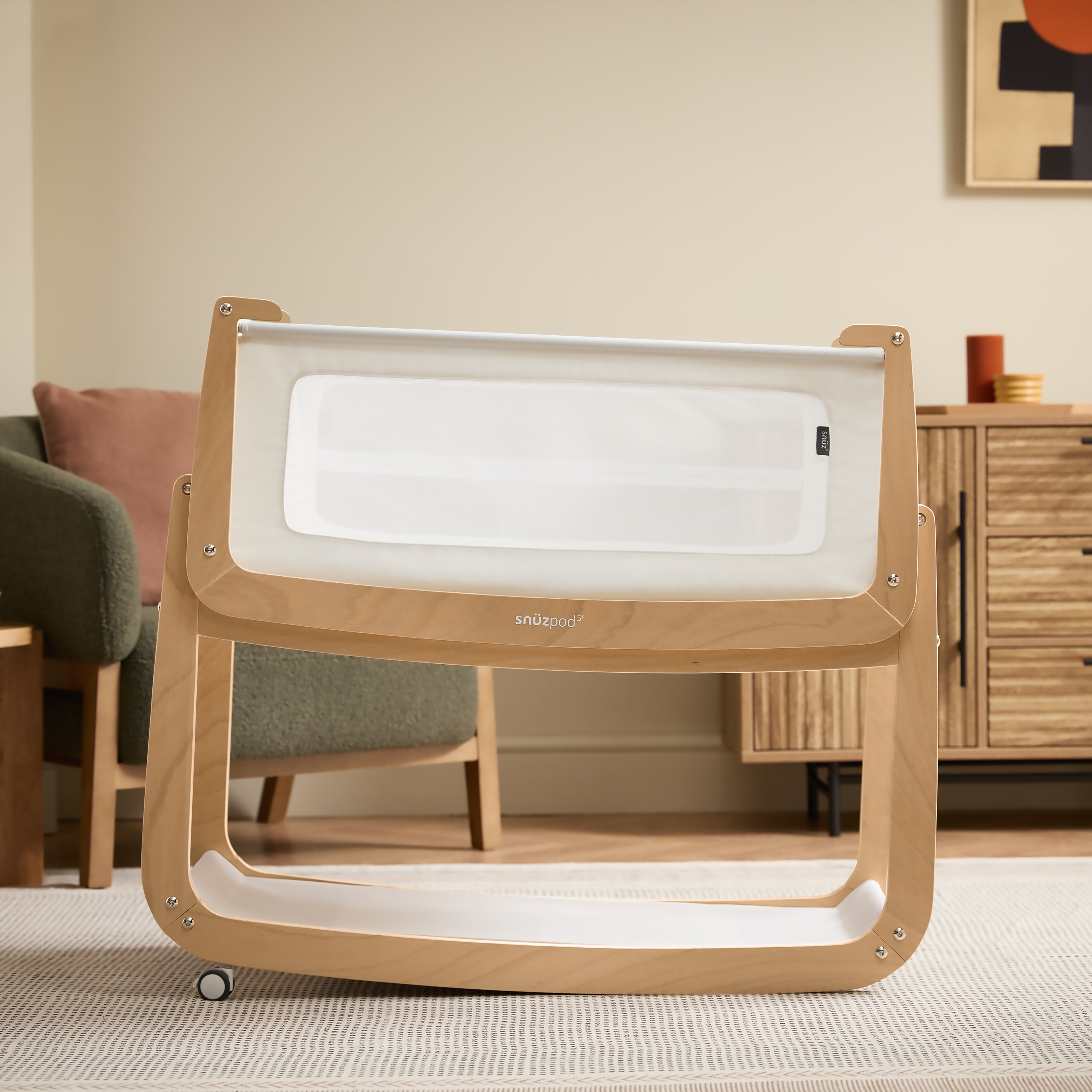 Snuz SnuzPod5 Bedside Bassinet - Natural- Bambi Baby