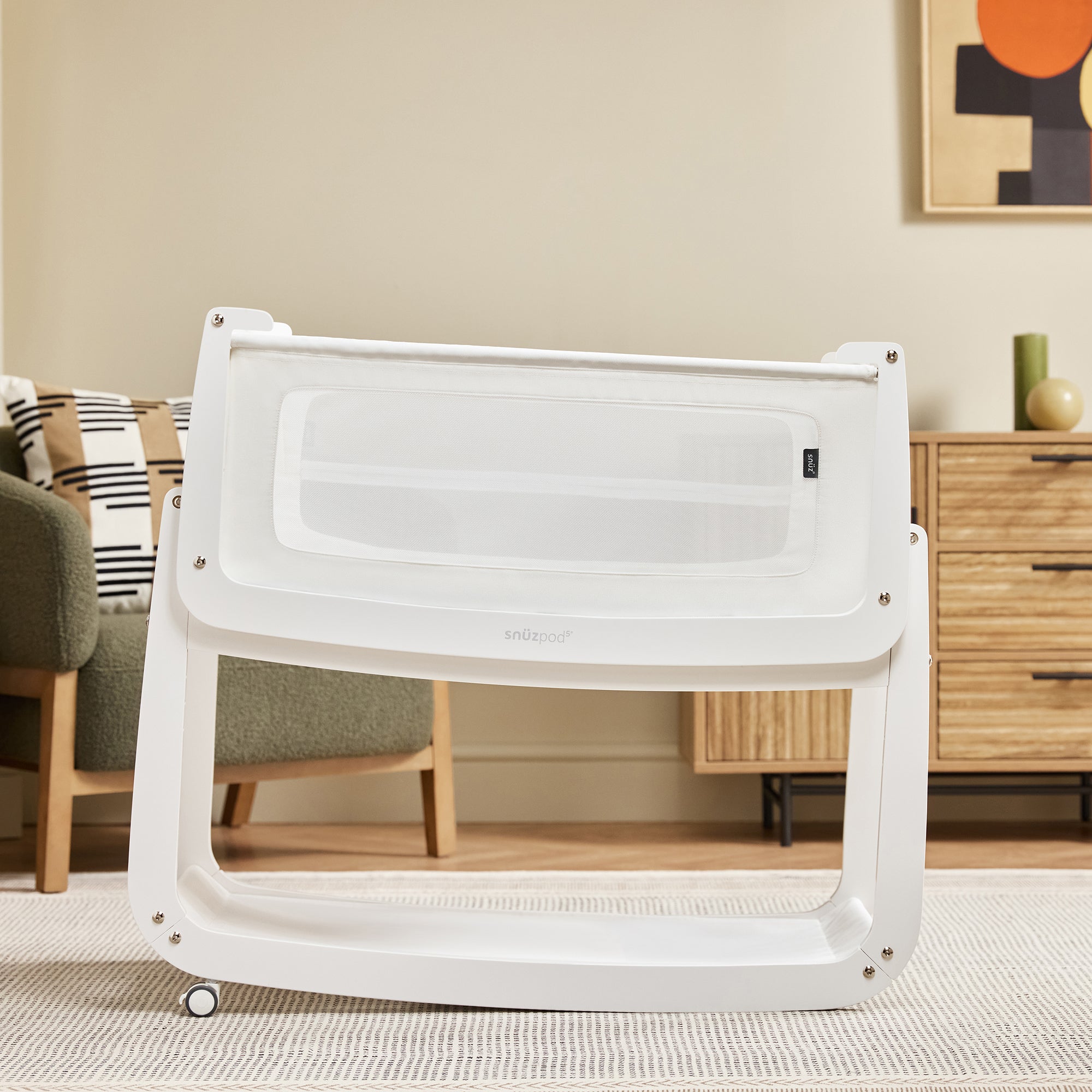 Snuz SnuzPod5 Bedside Bassinet - White- Bambi Baby