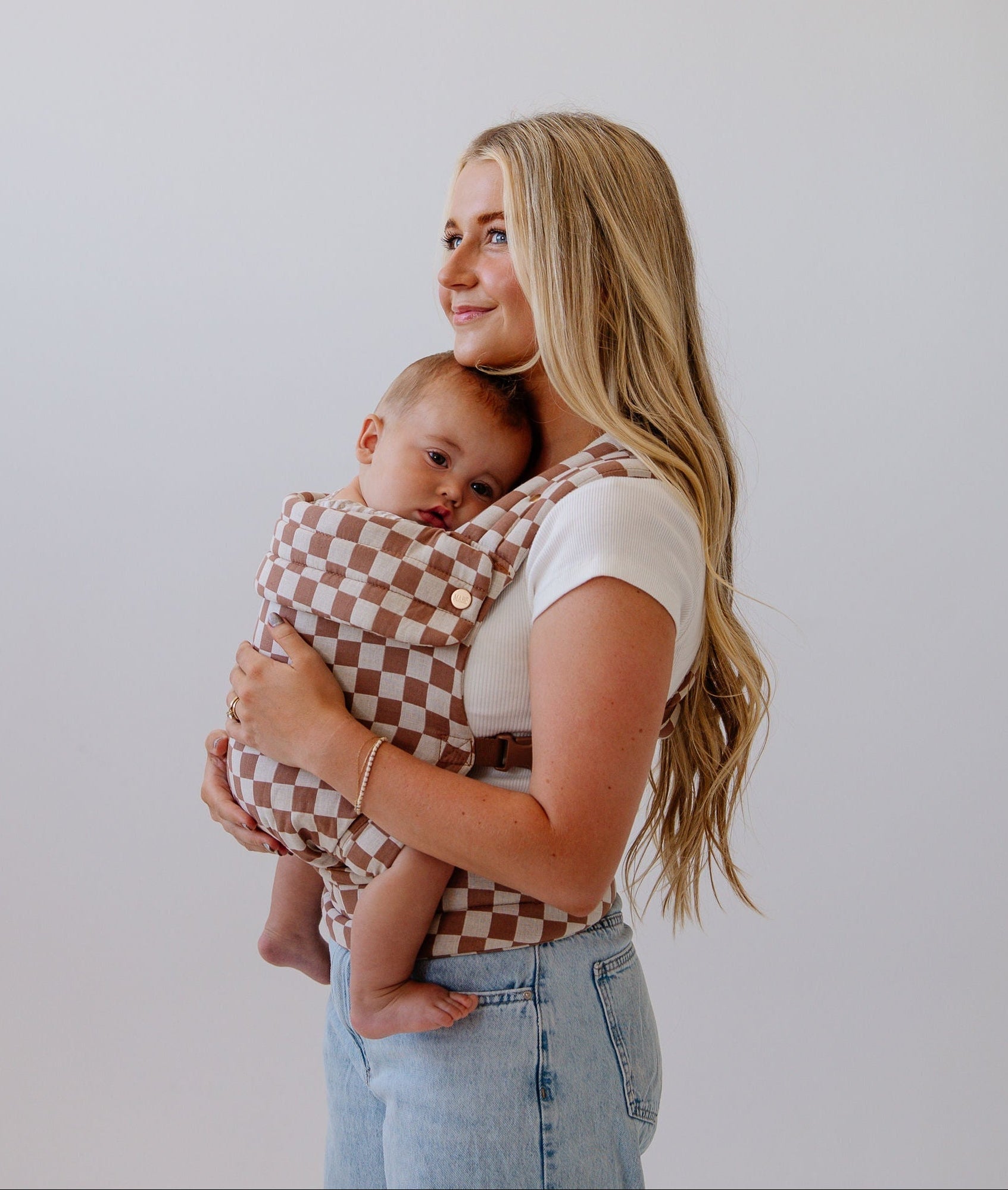 Mabē The Monarch Carrier - Mocha Check- Bambi Baby