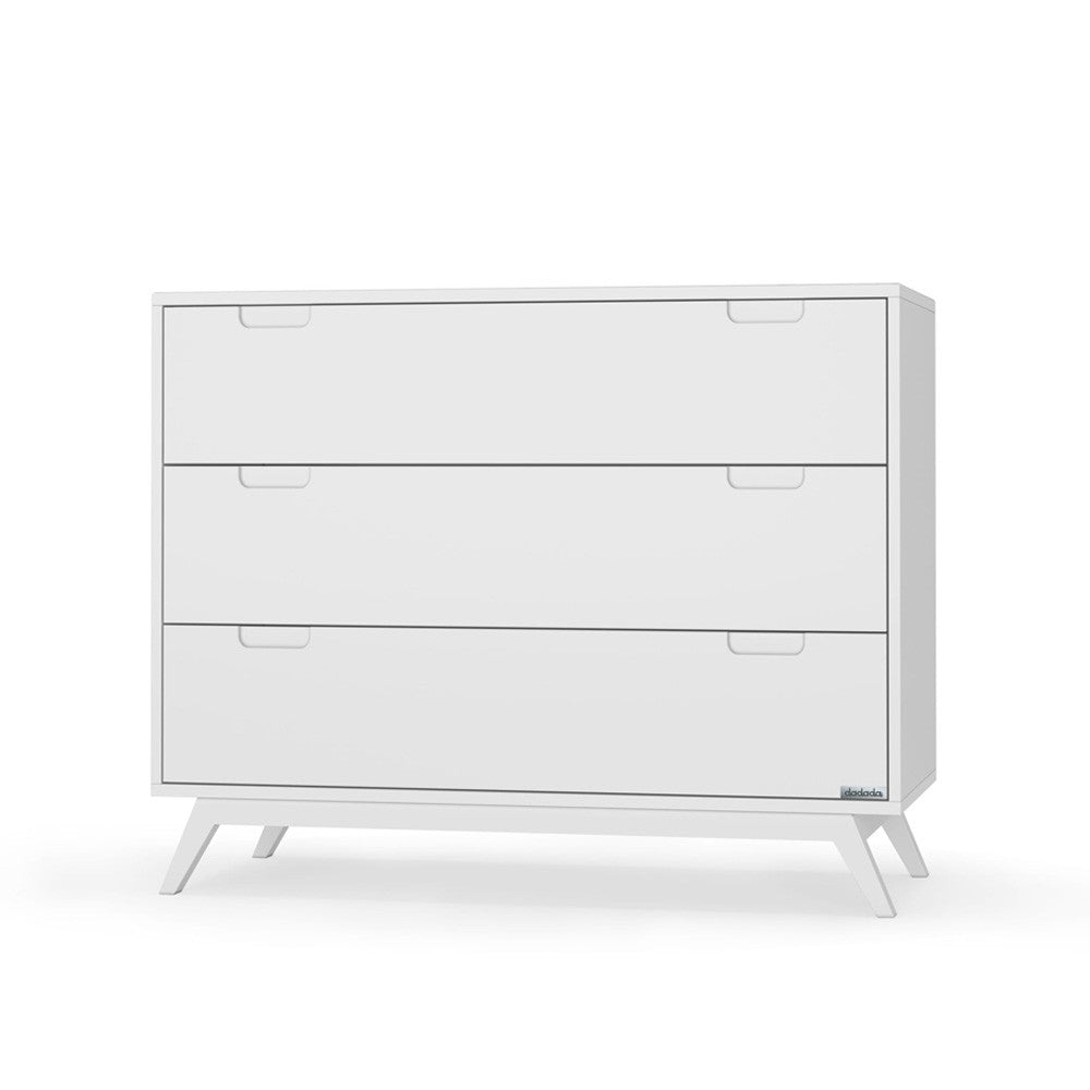 Dadada Village 40" 3 Drawer Dresser in White- Bambi Baby