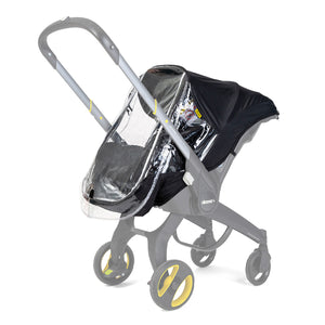 Clear Doona Rain Cover on Car Seat Stroller - Side View | Bambi Baby