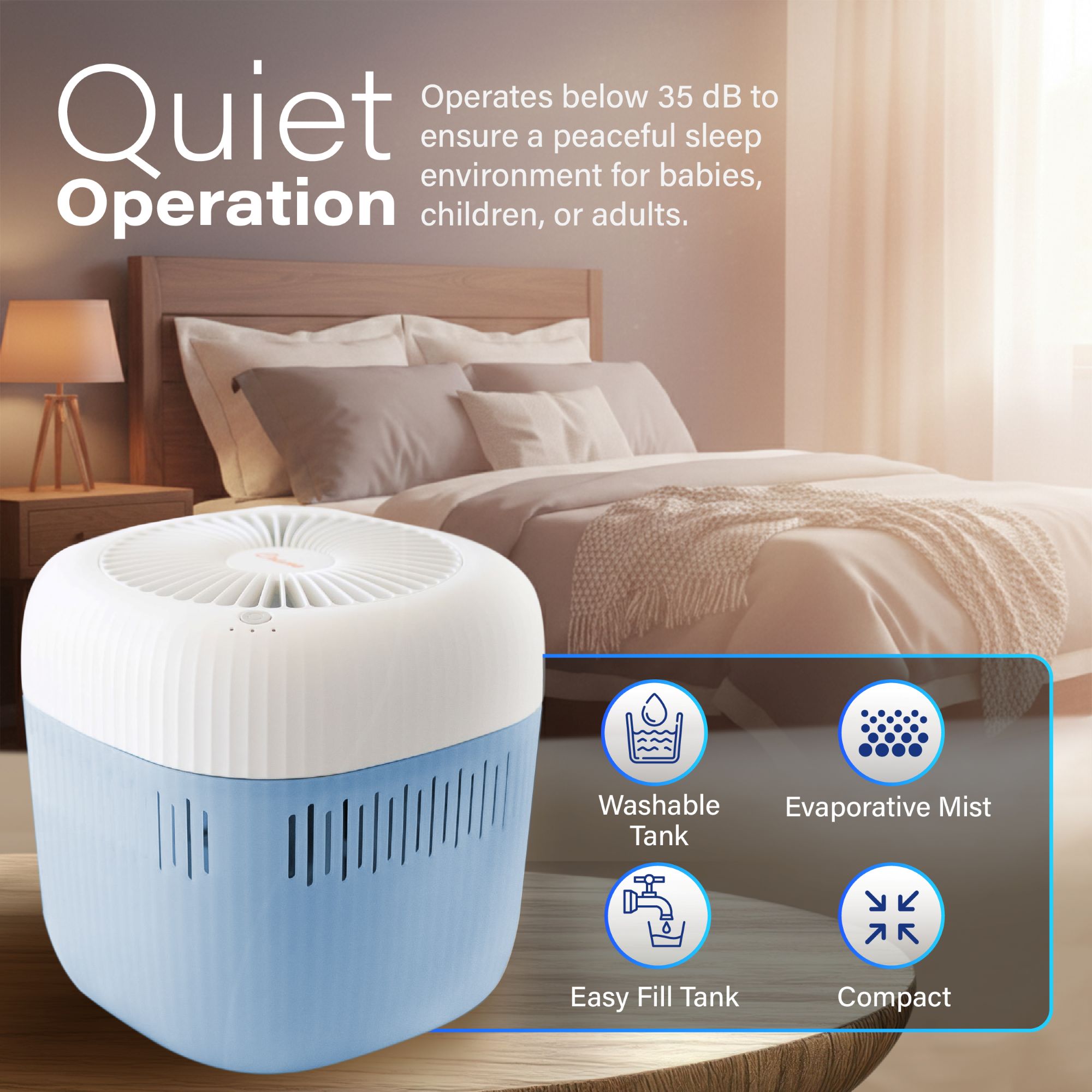 Crane Baby Crane Cool Mist Evaporative Humidifier- Bambi Baby
