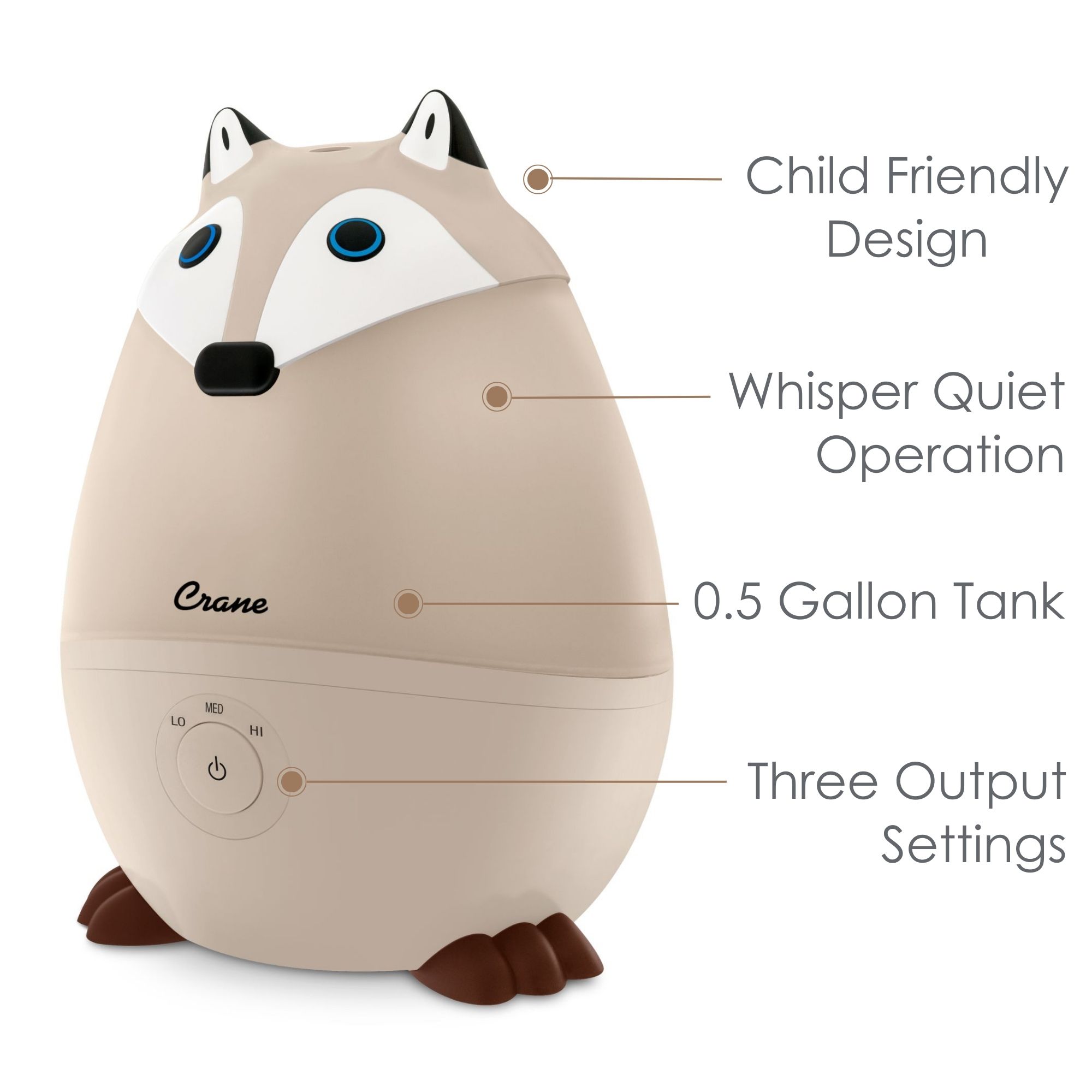 Crane Baby Crane Baby Mini-Adorable 0.5 Gal. Baby Humidifier- Bambi Baby