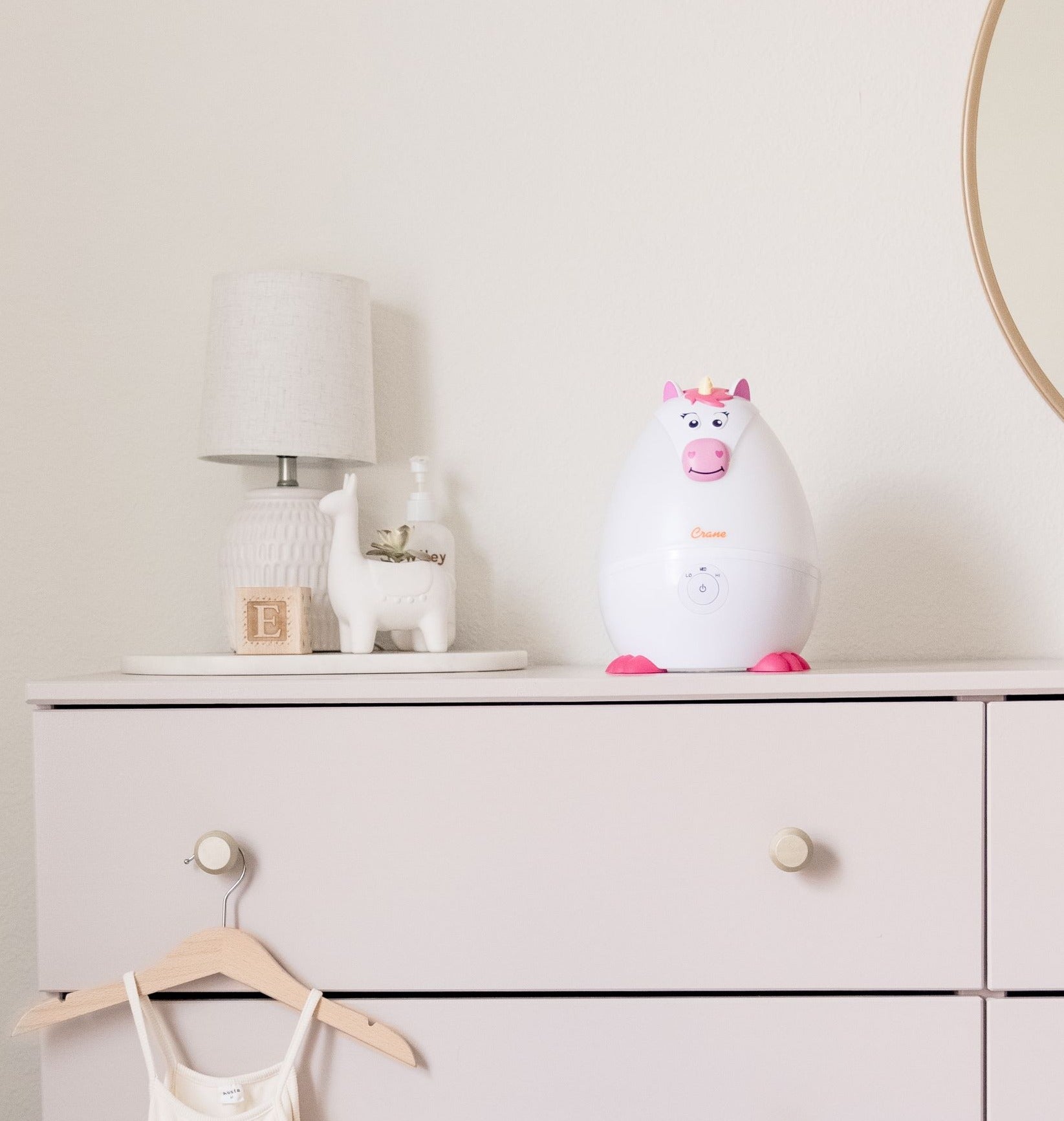 Crane Baby Adorable  - Mini Unicorn - Cool Mist Humidifier, 0.5 Gal. - White- Bambi Baby