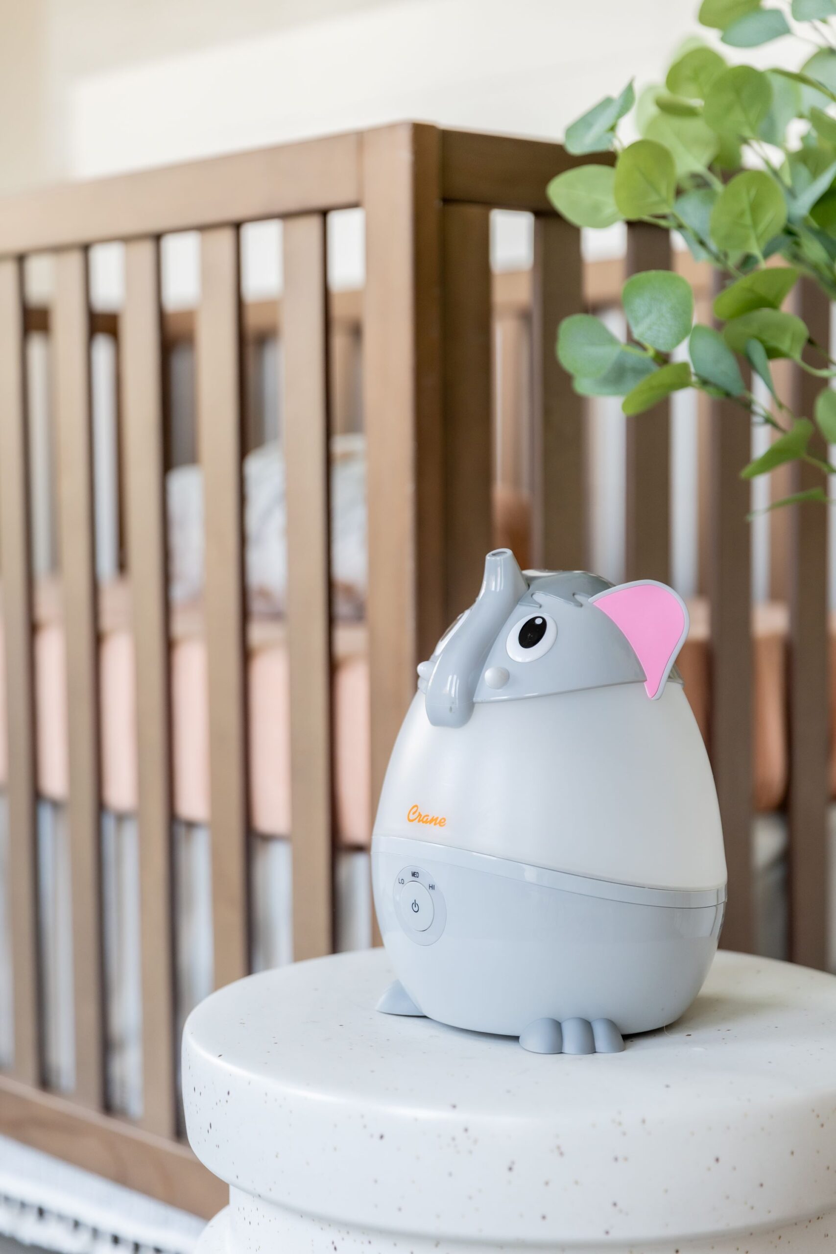 Crane Baby Adorable Humidifier, Mini Elephant, Cool Mist Humidifier with Vapor Tray, 0.5 Gal.- Bambi Baby