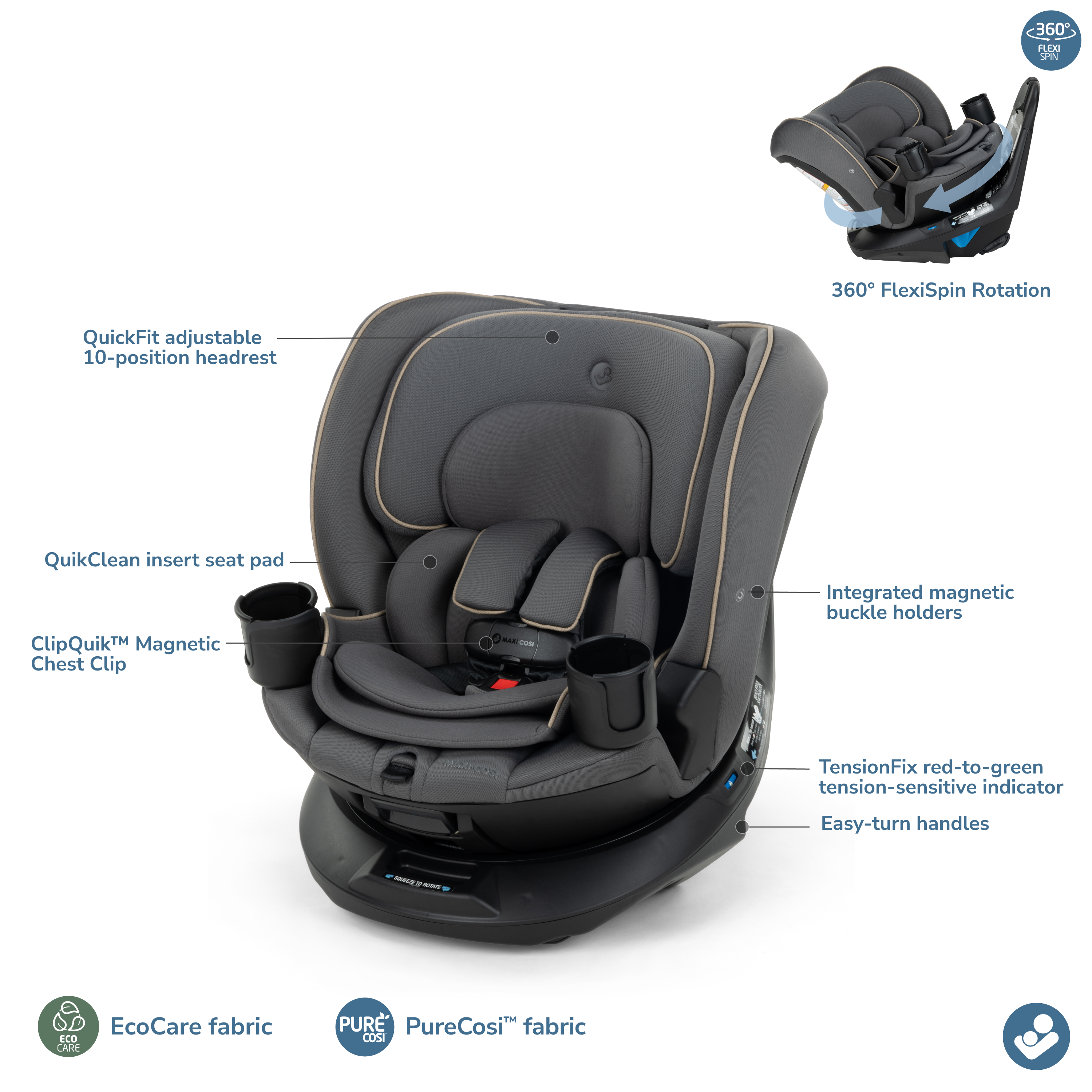 Maxi-Cosi Andi 360 Rotating All-in-One Convertible Car Seat- Bambi Baby