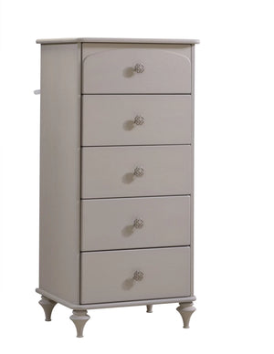 Dove Solid Ash Wood Natart Greta Lingerie Chest 5-Drawer - Angled View | Bambi Baby