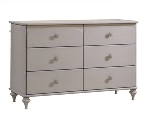 Dove Solid Ash Wood Natart Greta Double Dresser 6-Drawer - Front Angle | Bambi Baby