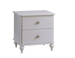White Ash Wood Natart Greta Nursery Nightstand, Two Drawers - Front Angle | Bambi Baby
